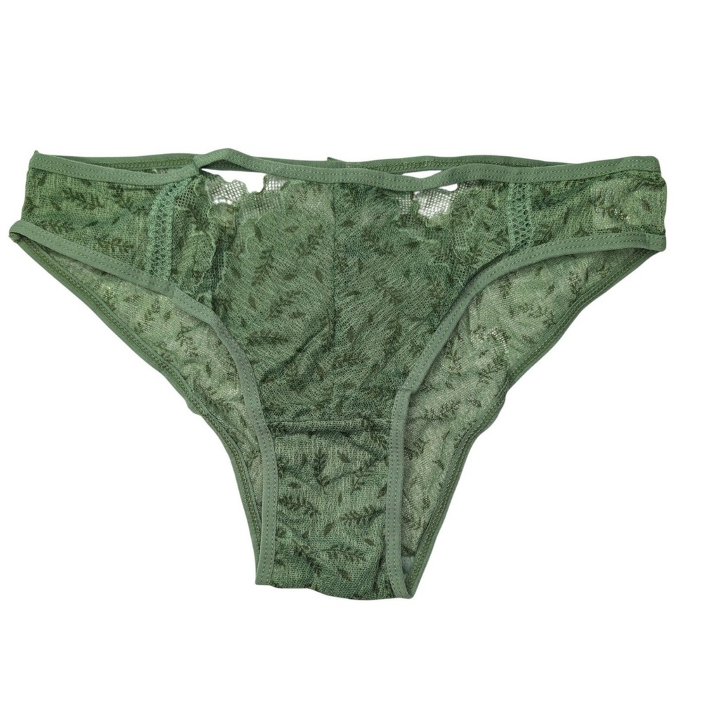 NEW Unworn Knotty Sage Green High Cut Cheeky Lacey Panties Underwear